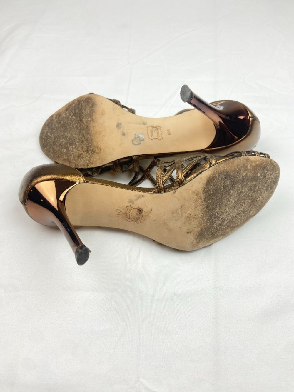 Jessica Bennett Strappy High Heels Size 8 Copper - Picture 7 of 8